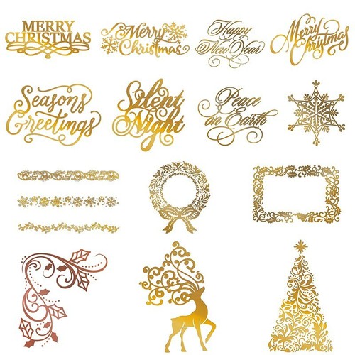 Christmas greetings hot - christmas, foil