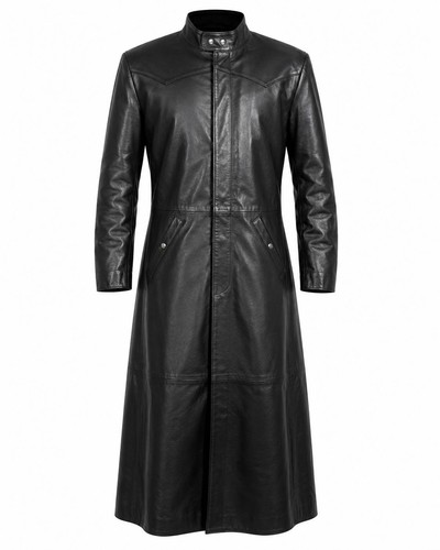 Men black leather - men's, long