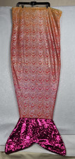 Adult Mermaid Tail Snuggle Sack Fleece Changeable Color Sequins Maroon to Gold