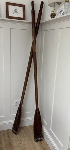 Vintage antique wooden oars - antique,