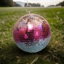 Large Mirror mosaic Disco Glitter multicoloured Decorative Hanging Ball 9" New 