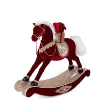 Festive Feeling Plush Rocking Horse - Red