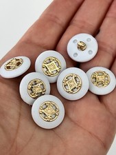 7 X Gold & White Shank Buttons