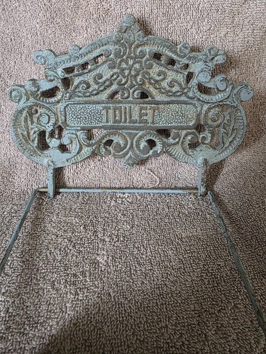 Vintage cast iron toilet roll - vintage,