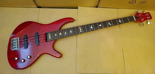 Lindo electric bass guitar - guitar, red