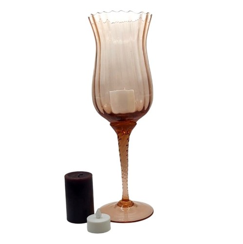 Hand blown glass candle - hand,