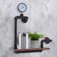 Retro Storage Unit Industrial Tier Wall Shelf Wooden Bookcase Rectangular