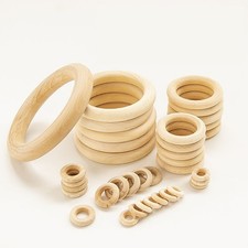DIY Natural Wooden Linking Rings Crafts Hoops - Choice of Sizes-Plain Organic