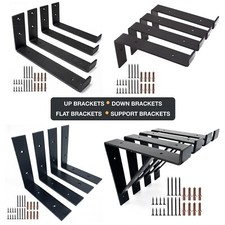 Shelf Brackets Heavy Duty Scaffold Industrial Matt Black Steel with fittings
