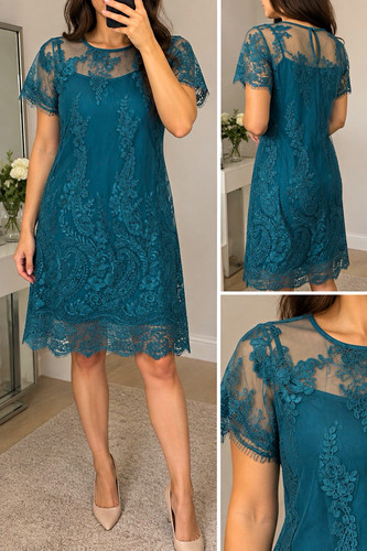 Coast blue floral lace - floral, overlay