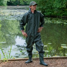 Full Body Waders Dry Suit Mens PVC For Floods Fly Fishing Heavy Duty Sizes 7 -12