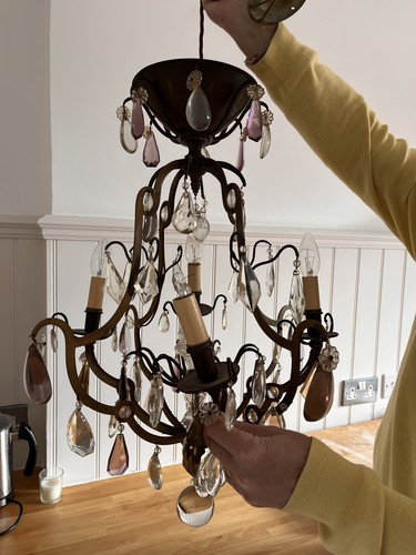 Large antique chandelier with - antique,