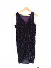 Biba vintage dress tunic purple velvet polka dots size 12