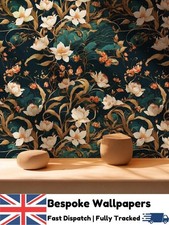 Dark Floral Wallpaper Vintage Peel Stick Gold Botanical Home Decor