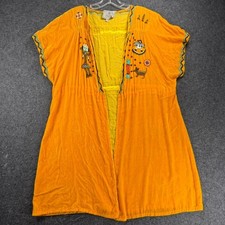 Double D Ranch Velvet Beaded Open Front Silk Blend Cardigan BOHO Southwestern M