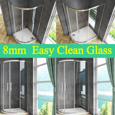 New Offset Quadrant Shower Enclosure Cubicle&StoneTray 8mm Easy Clean Glass Door