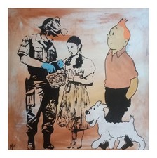 Original Painting Unique Signed Abstract Modern Art Painting Picture Banksy Art 