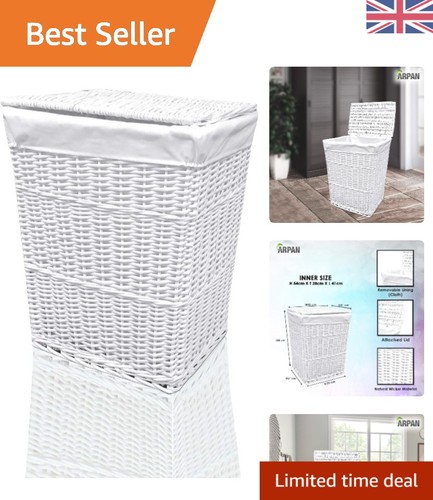 Natural wicker laundry basket - wicker,