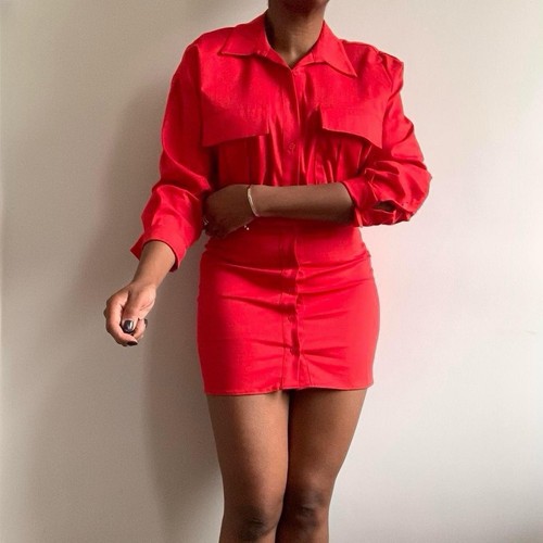 Zara red poplin shirt - red,
