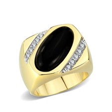 Mens onyx ring signet gold