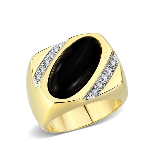 Mens onyx ring - signet, gold