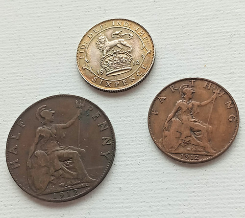 1912 sixpence - , hlaf