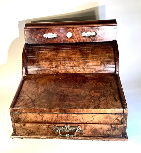Antique walnut desk organiser - antique,