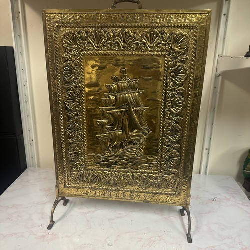 Brass victorian ship embossed - brass,