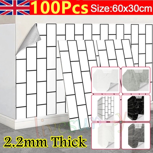 100 pack white tiles wall - 100,