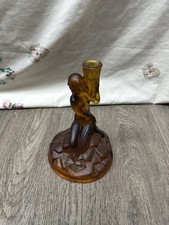 Art Deco Walther And Sohne Amber Glass Table Lamp Bottom - 21.5cm