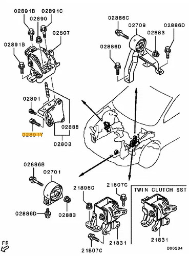 Bolt engine mount front - bolt,