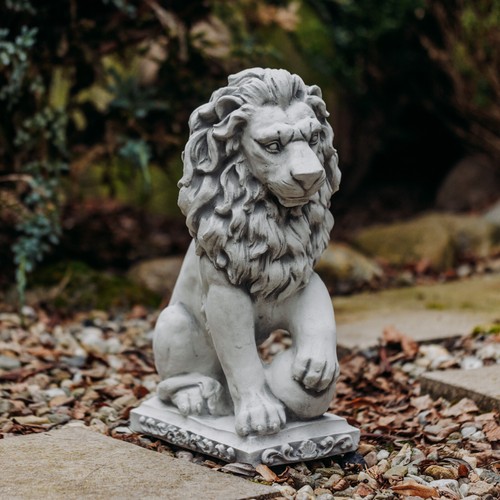 Lion with ball - left, stone