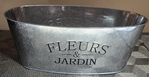 Metal oval planter - metal, planter,