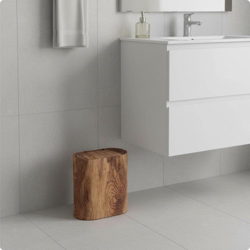 Wood grain lid trash - grain, bin