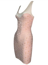 2000’s  Christian Dior John Galliano Sheer Logo Monogram Peachy  Pink Mini Dress