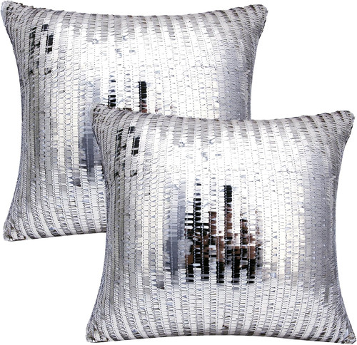 Silver cushion covers 2pcs - silver,