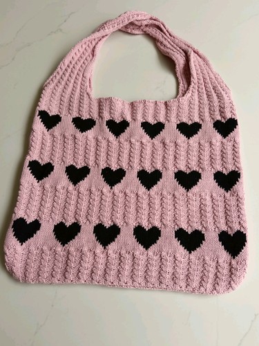 Pink black bag love - bag,