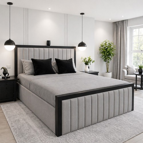 Panelled piping border - piping, bed