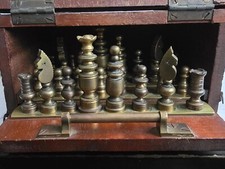 Antique Campaign Brass Chess