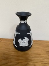 Black White Vintage Wedgewood Jasperware Vase  12cm