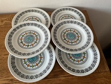 6x  Broadhurst Kathie Winkle Roulette Small Side Plates 6.5”diameter. (Crazing)