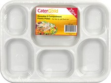 Plastic Plate 6 Compartment