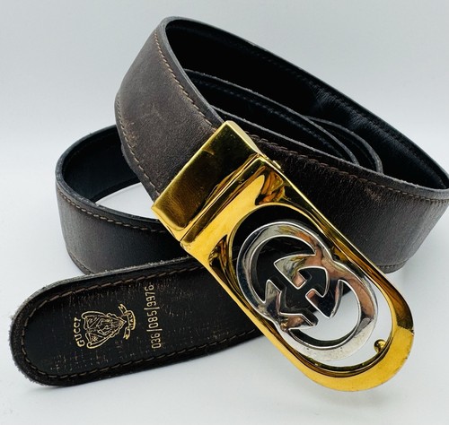 Vtg gucci reversible - 80's, gold