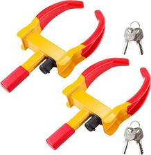 Cartman Heavy Duty Trailer Lock Wheel Clamp 2 Pack 4 Alike Keys