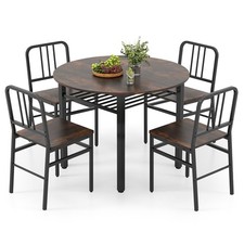 Industrial Space-saving Dinette Furniture 5 Piece Dining Table Set-Coffee