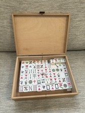 Vintage Mah Jong Set in Wooden Box 148 Tiles + 3 Dice