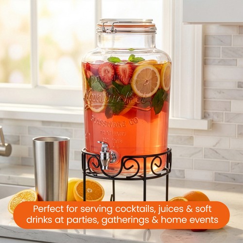 Litre glass storage jar with - litre,