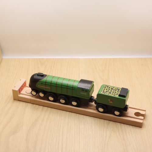 Wooden train track - wooden, green