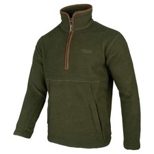 Jack Pyke Sherpa Fleece Pullover Half Zip Mens Hunting Shooting Country Olive