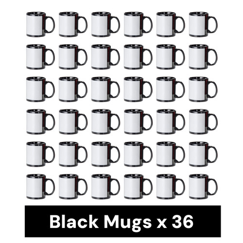 Black sublimation mugs with - black,